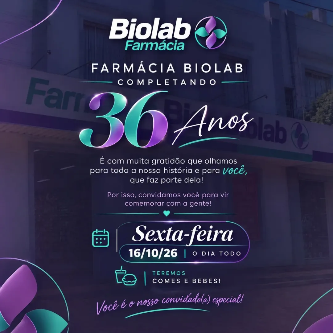 Farmácia Biolab celebra 36 anos de história com bolo aos clientes nesta sexta-feira em Mercedes