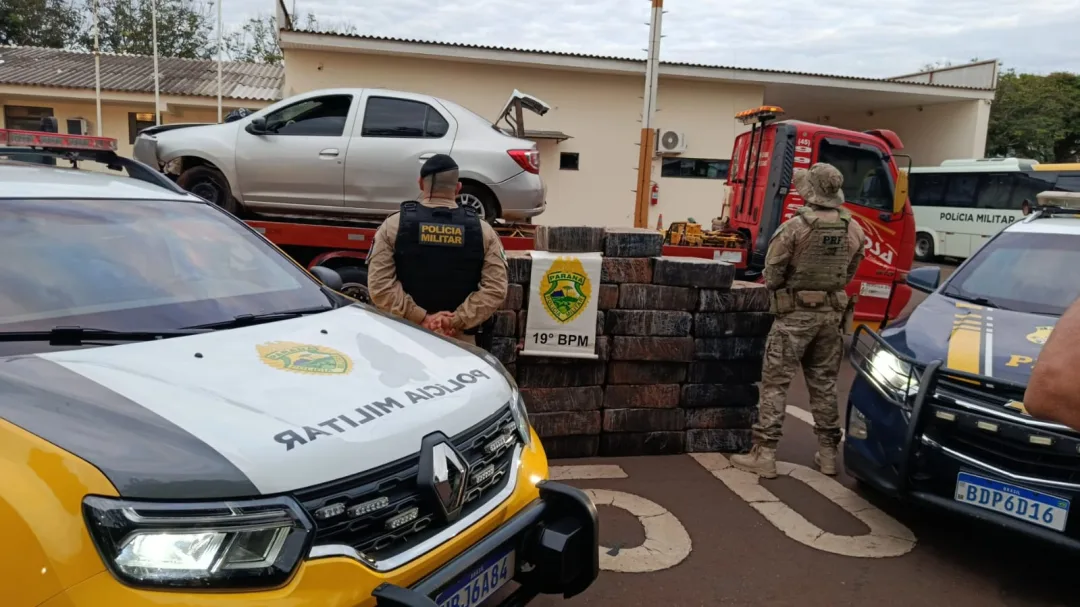 PM e PRF apreendem quase 690 kg de maconha após perseguição em Toledo