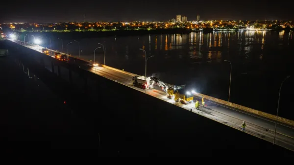 Obras da Ponte Ayrton Senna têm pausa neste fim de semana e serão retomadas na terça-feira