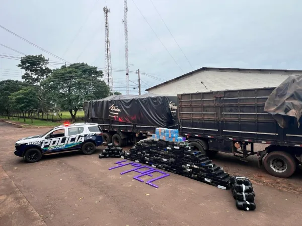 Carreta com mais de 2,6 toneladas de drogas é apreendida pela PM em Mundo Novo